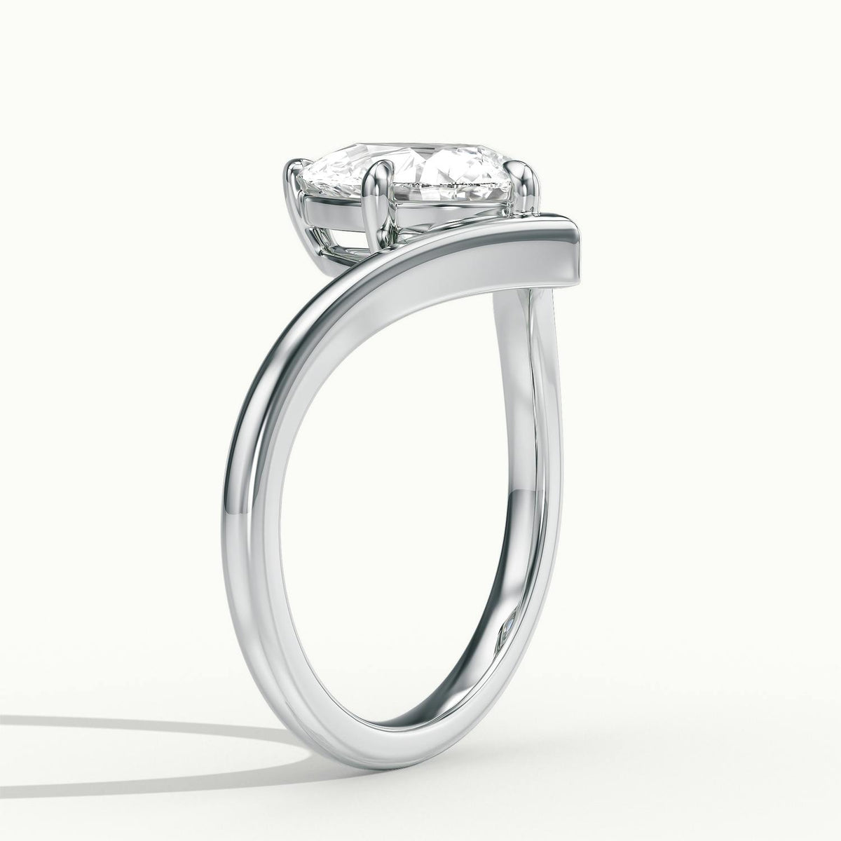 Tessa 1 Carat Pear Lab Grown Diamond Solitaire Engagement Ring in 18K White Gold - view 4