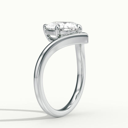 Tessa 1 Carat Pear Lab Grown Diamond Solitaire Engagement Ring in 18K White Gold - view 4