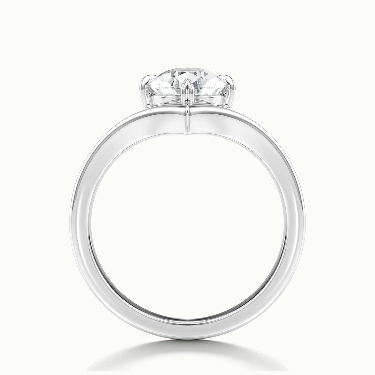 Tessa 1 Carat Pear Lab Grown Diamond Solitaire Engagement Ring in 18K White Gold - view 3