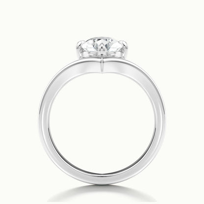 Tessa 1 Carat Pear Lab Grown Diamond Solitaire Engagement Ring in 18K White Gold - view 3