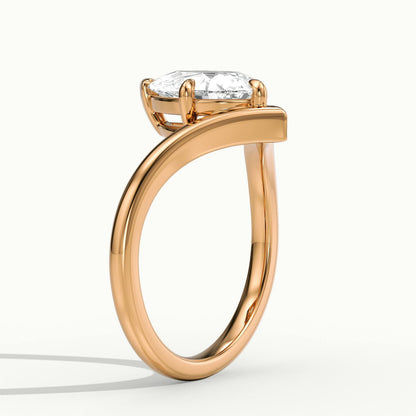 Tessa 4.5 Carat Pear Lab Grown Diamond Solitaire Engagement Ring in 10K Rose Gold - view 4