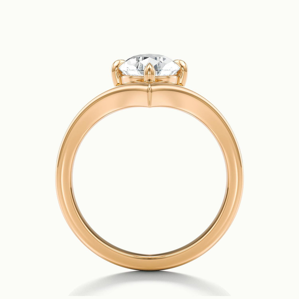 Tessa 4.5 Carat Pear Lab Grown Diamond Solitaire Engagement Ring in 10K Rose Gold - view 3