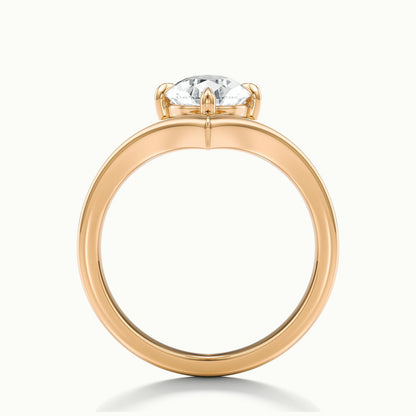 Tessa 4.5 Carat Pear Lab Grown Diamond Solitaire Engagement Ring in 10K Rose Gold - view 3