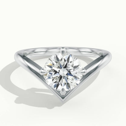 Tessa 4 Carat Round Lab Grown Diamond Solitaire Engagement Ring in 10K White Gold - view 1