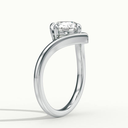 Tessa 4 Carat Round Lab Grown Diamond Solitaire Engagement Ring in 10K White Gold - view 4