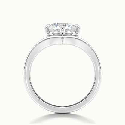 Tessa 4 Carat Round Lab Grown Diamond Solitaire Engagement Ring in 10K White Gold - view 3