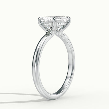 Clio 2 Carat Emerald Lab Grown Diamond Hidden Halo Engagement Ring in 10K White Gold - view 4