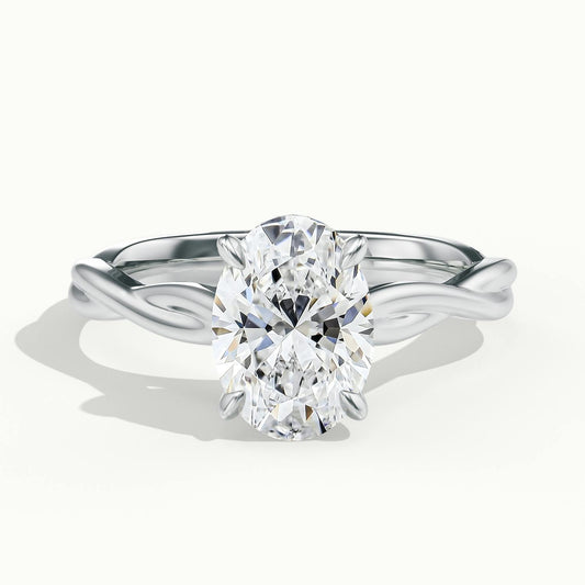 Nola 1.5 Carat Oval Lab Grown Diamond Solitaire Engagement Ring in Platinum - view 1