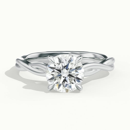 Nola 2.5 Carat Round Lab Grown Diamond Solitaire Engagement Ring in 18K White Gold - view 1