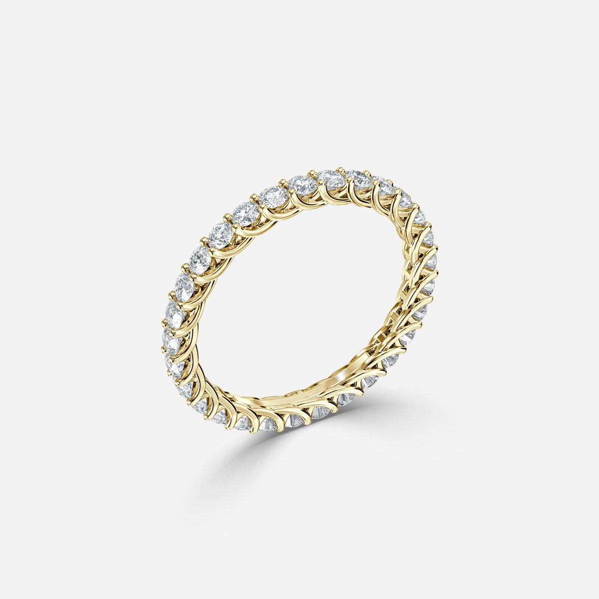 3.00ct Ellsa Round Lab Grown Diamond Shared Prong Full Eternity Band In 14K Yellow Gold (US Size: 5.5)