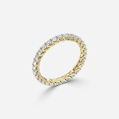 3.00ct Ellsa Round Lab Grown Diamond Shared Prong Full Eternity Band In 14K Yellow Gold (US Size: 5.5)