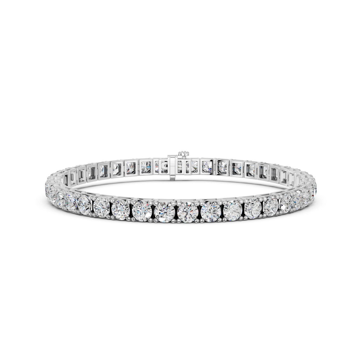 15.00ct Round Lab Grown Diamond Tennis Bracelet In 14K White Gold