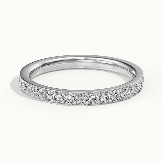 2.25mm Pavé Set Lab Grown Diamond Full Eternity Ring in 14K White Gold