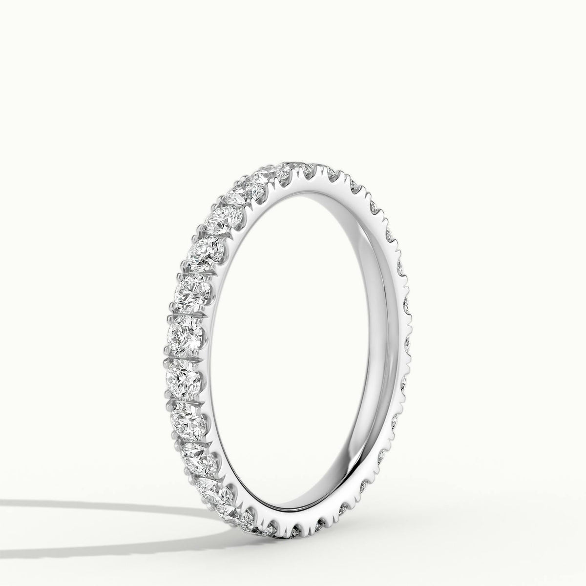 2.25mm Scalloped Pavé Lab Grown Diamond Full Eternity Ring in Platinum