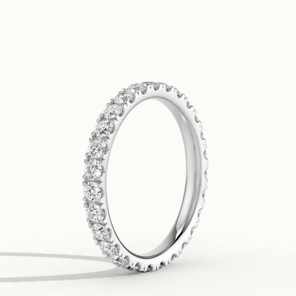 2.25mm Scalloped Pavé Lab Grown Diamond Full Eternity Ring in Platinum