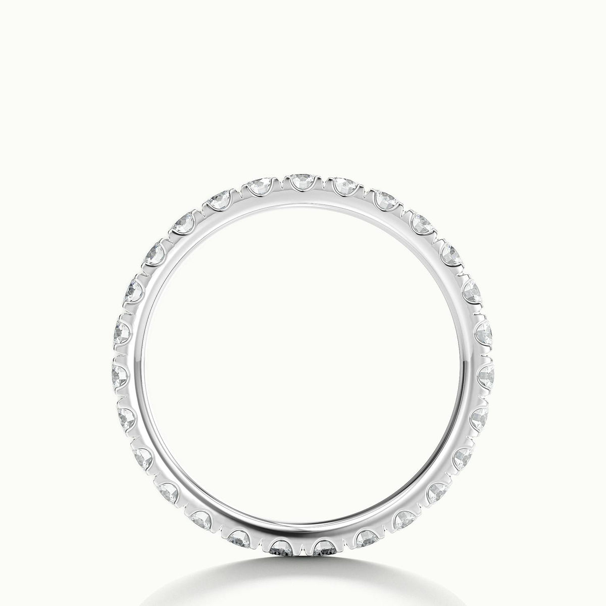 2.25mm Scalloped Pavé Lab Grown Diamond Full Eternity Ring in Platinum