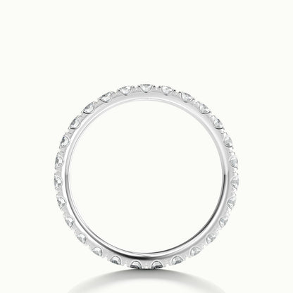 2.25mm Scalloped Pavé Lab Grown Diamond Full Eternity Ring in Platinum