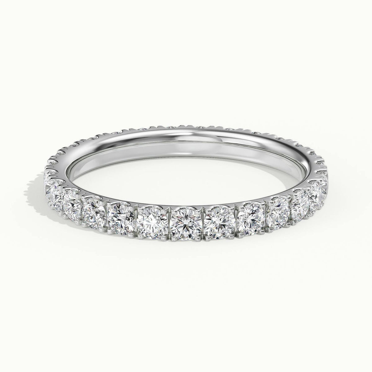 2.25mm Scalloped Pavé Lab Grown Diamond Full Eternity Ring in Platinum