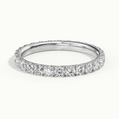 2.25mm Scalloped Pavé Lab Grown Diamond Full Eternity Ring in Platinum
