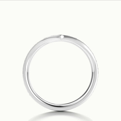 2.4mm Chevron Pavé Lab Grown Diamond Wedding Band in Platinum