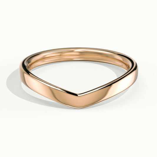 2.4mm Chevron Wedding Band in 14K Rose Gold