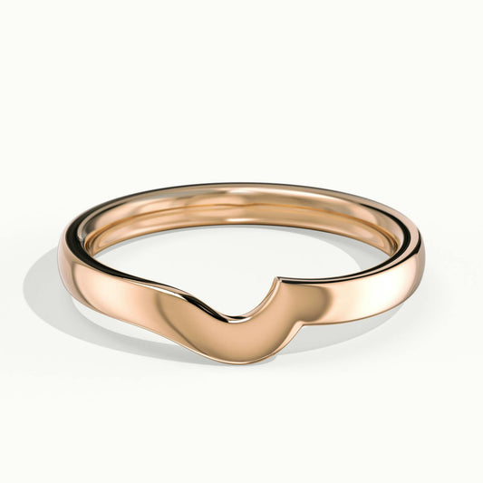 2.4mm Curved Contour Wedding Band in 10K Rose Gold