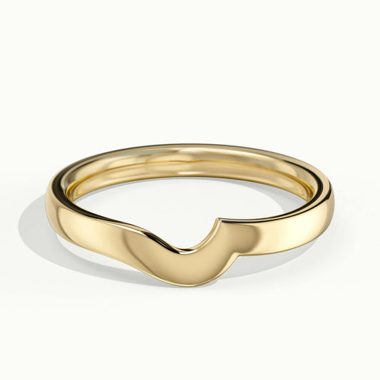 2.4mm Curved Contour Wedding Band in 10K Yellow Gold