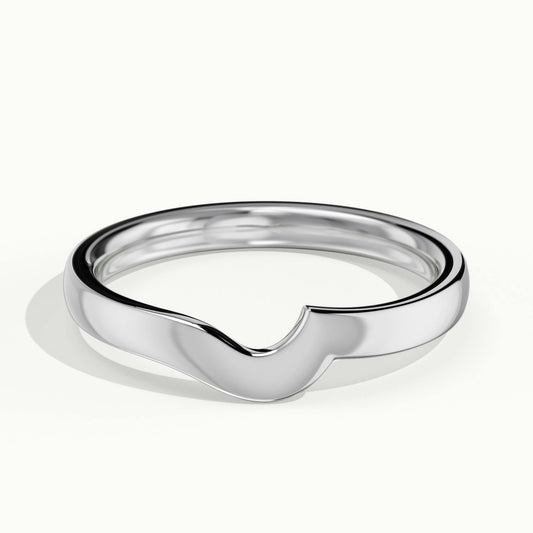 2.4mm Curved Contour Wedding Band in 14K White Gold