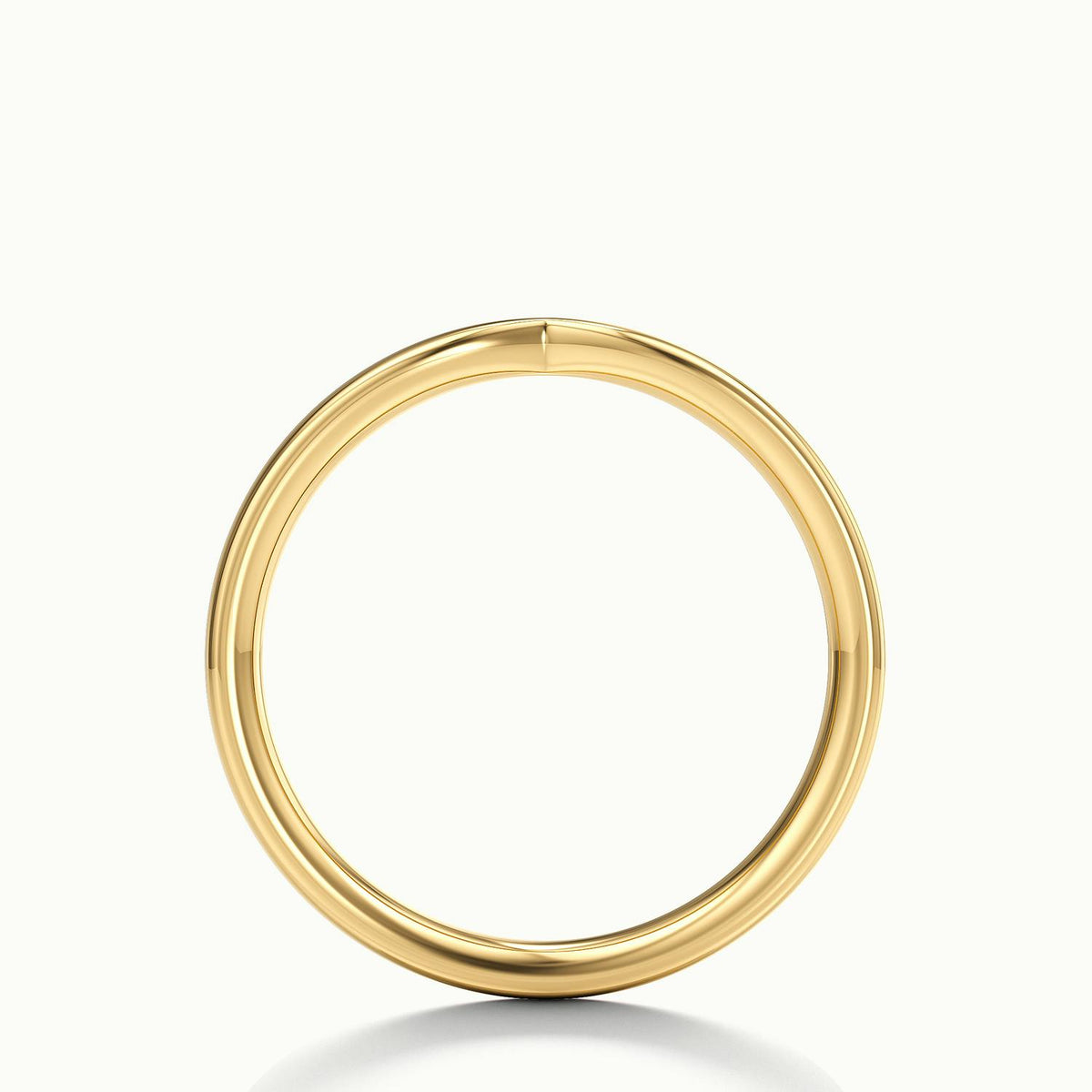 2.4mm Pinched Wedding Band in 18K Yellow Gold