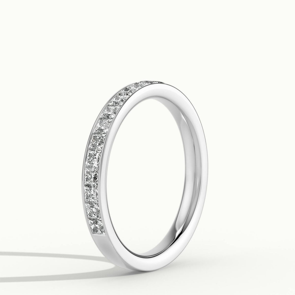 2.4mm Princess Cut Channel Set Lab Grown Diamond Eternity Ring in 10K White Gold