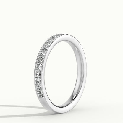 2.4mm Princess Cut Channel Set Lab Grown Diamond Eternity Ring in 10K White Gold