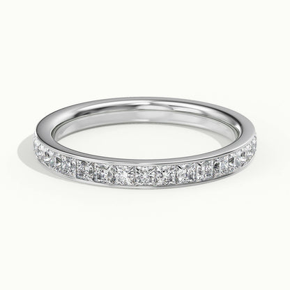 2.4mm Princess Cut Channel Set Lab Grown Diamond Eternity Ring in 14K White Gold