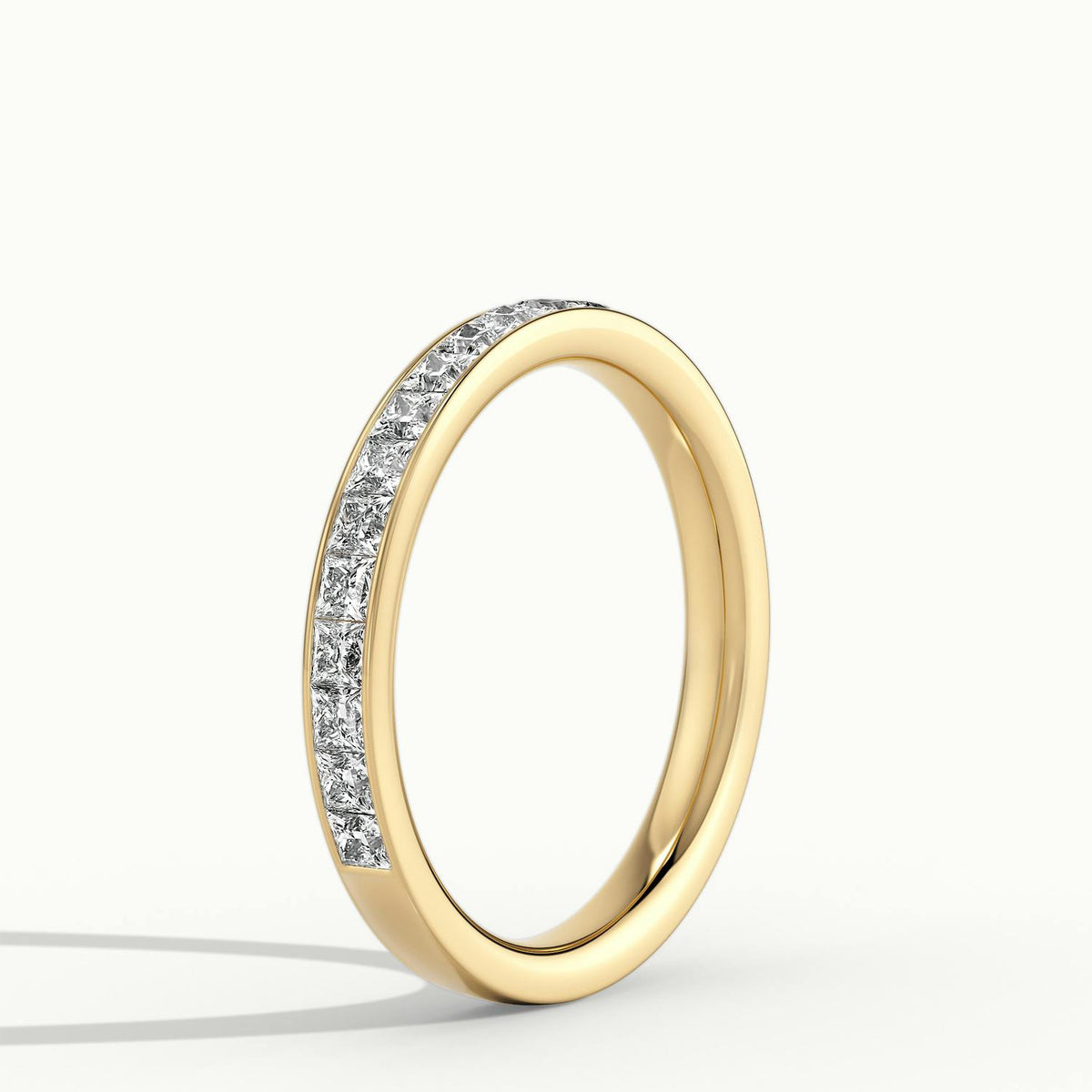 2.4mm Princess Cut Channel Set Lab Grown Diamond Eternity Ring in 14K Yellow Gold