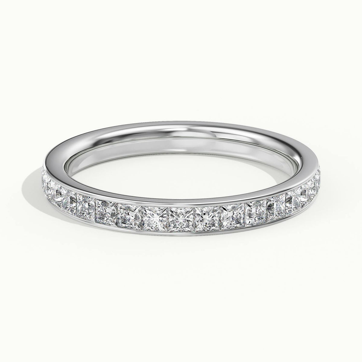 2.4mm Princess Cut Channel Set Lab Grown Diamond Eternity Ring in Platinum
