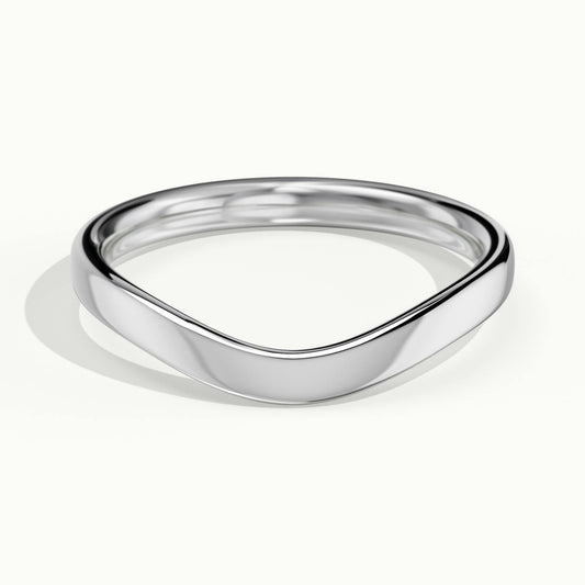 2.4mm Wave Wedding Band in 14K White Gold