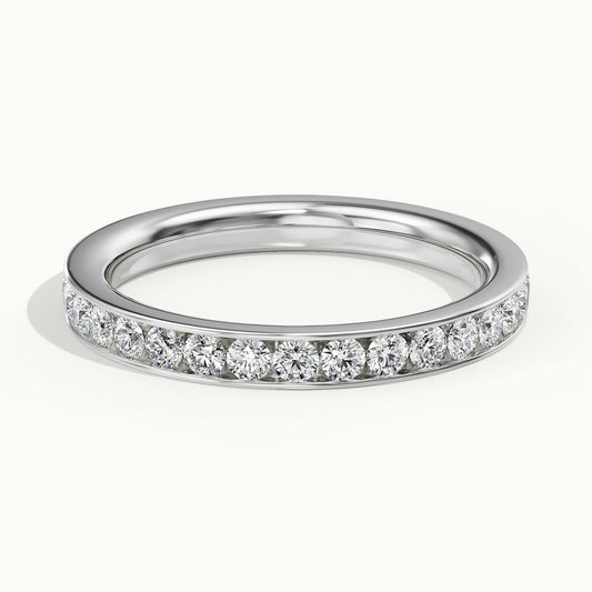 2.5mm Channel Set Lab Grown Diamond Full Eternity Ring in 14K White Gold