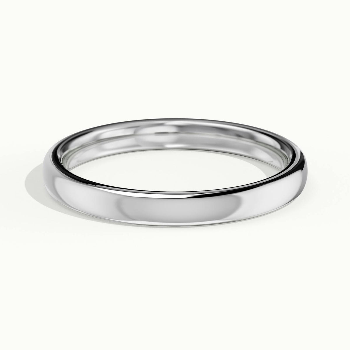 2.5mm Classic Comfort Fit Wedding Band in 18K White Gold