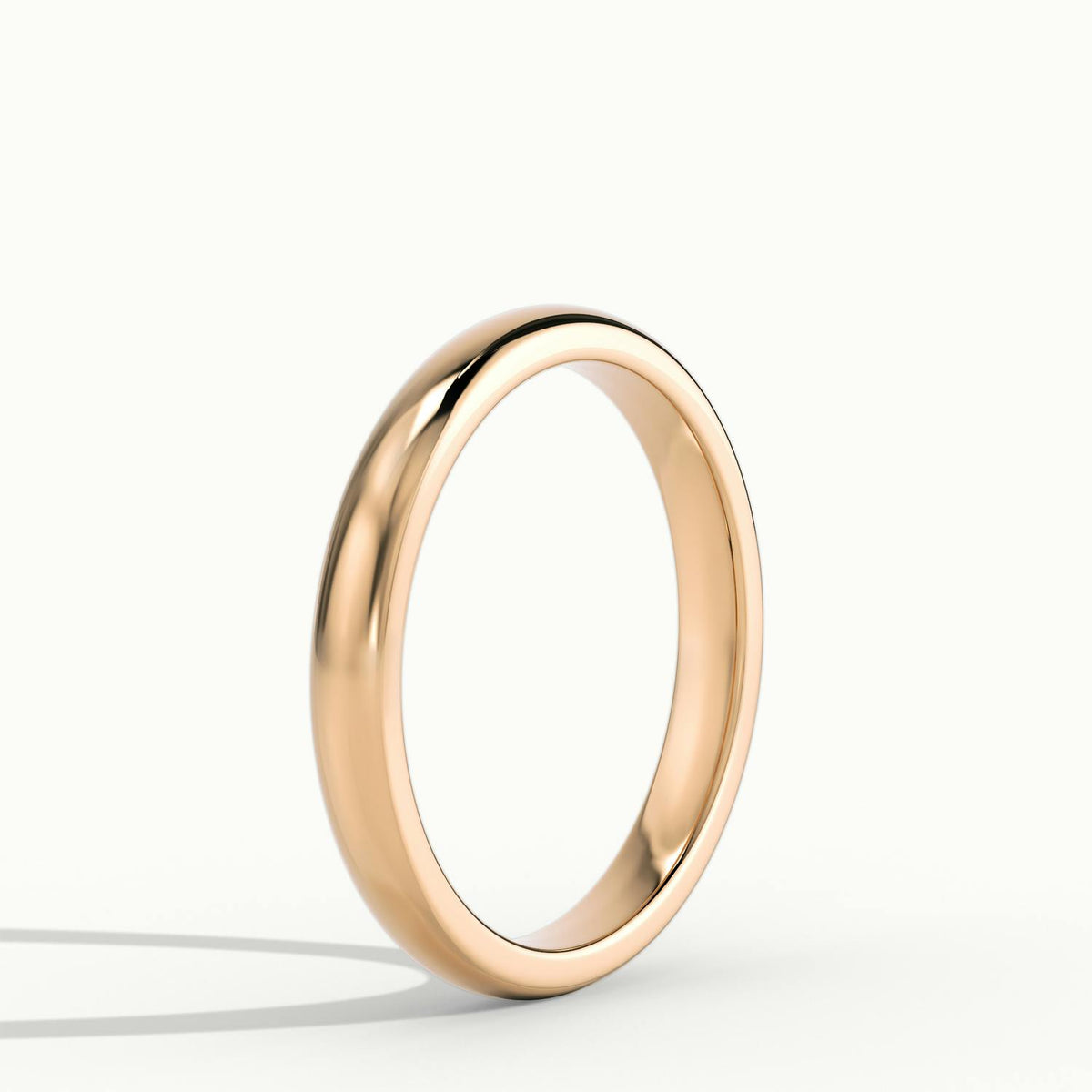 2.5mm Cushion Profile Wedding Band in 14K Rose Gold