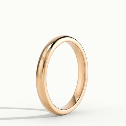 2.5mm Cushion Profile Wedding Band in 14K Rose Gold