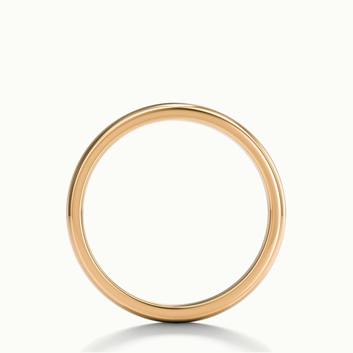 2.5mm Cushion Profile Wedding Band in 14K Rose Gold