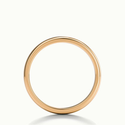 2.5mm Cushion Profile Wedding Band in 14K Rose Gold