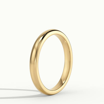 2.5mm Cushion Profile Wedding Band in 14K Yellow Gold