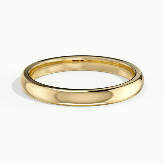 2.5mm Cushion Profile Wedding Band in 14K Yellow Gold
