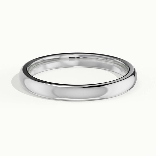 2.5mm Cushion Profile Wedding Band in 18K White Gold