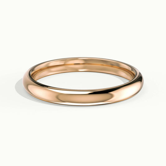 2.5mm Domed Comfort Fit Wedding Band in 14K Rose Gold