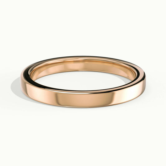 2.5mm Flat Comfort Fit Wedding Band in 14K Rose Gold