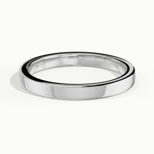 2.5mm Flat Comfort Fit Wedding Band in 14K White Gold