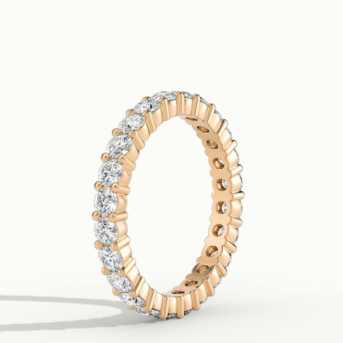 2.5mm Shared Prong Lab Grown Diamond Eternity Ring in 14K Rose Gold