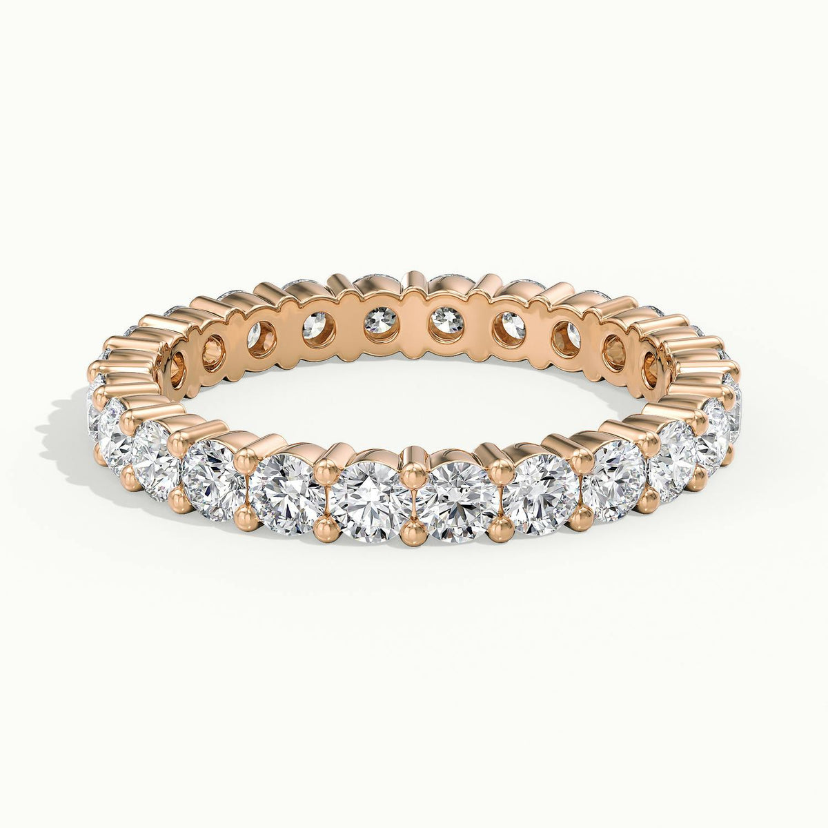 2.5mm Shared Prong Lab Grown Diamond Eternity Ring in 14K Rose Gold