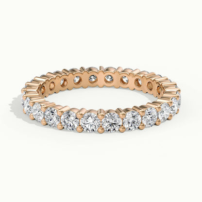 2.5mm Shared Prong Lab Grown Diamond Eternity Ring in 14K Rose Gold
